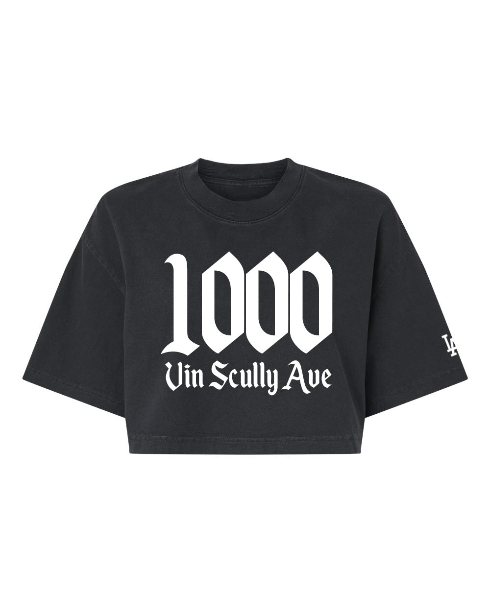 LA Baseball “1000VSA” Women’s Crop Tee ⚾✨ | Vintage Look (Black & White)