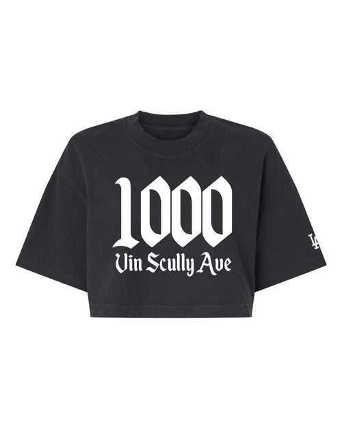 LA Baseball “1000VSA” Women’s Crop Tee ⚾✨ | Vintage Look (Black & White)