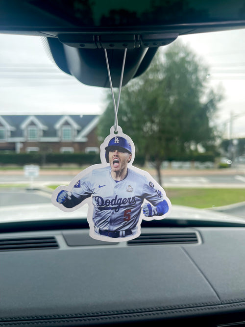 Freeman Air Freshener – LA Baseball Car Freshener, Double-Sided (4”), New Car scent