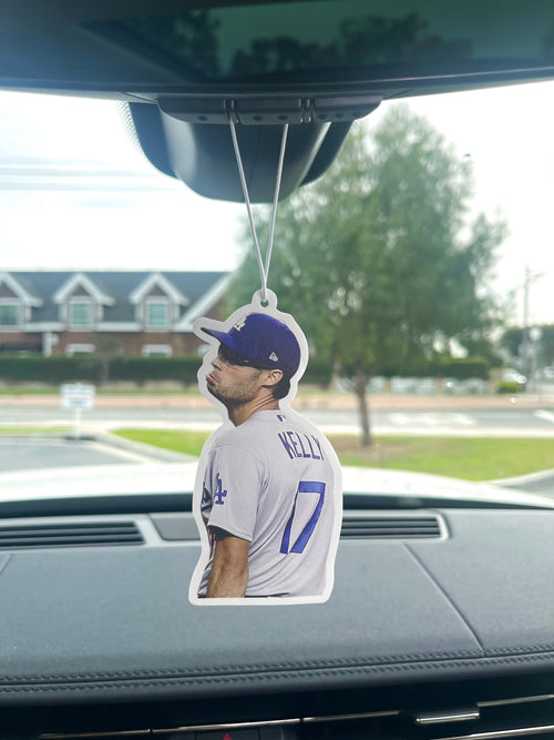 Kelly Air Freshener – LA Baseball Car Freshener, Double-Sided (4”), New Car scent