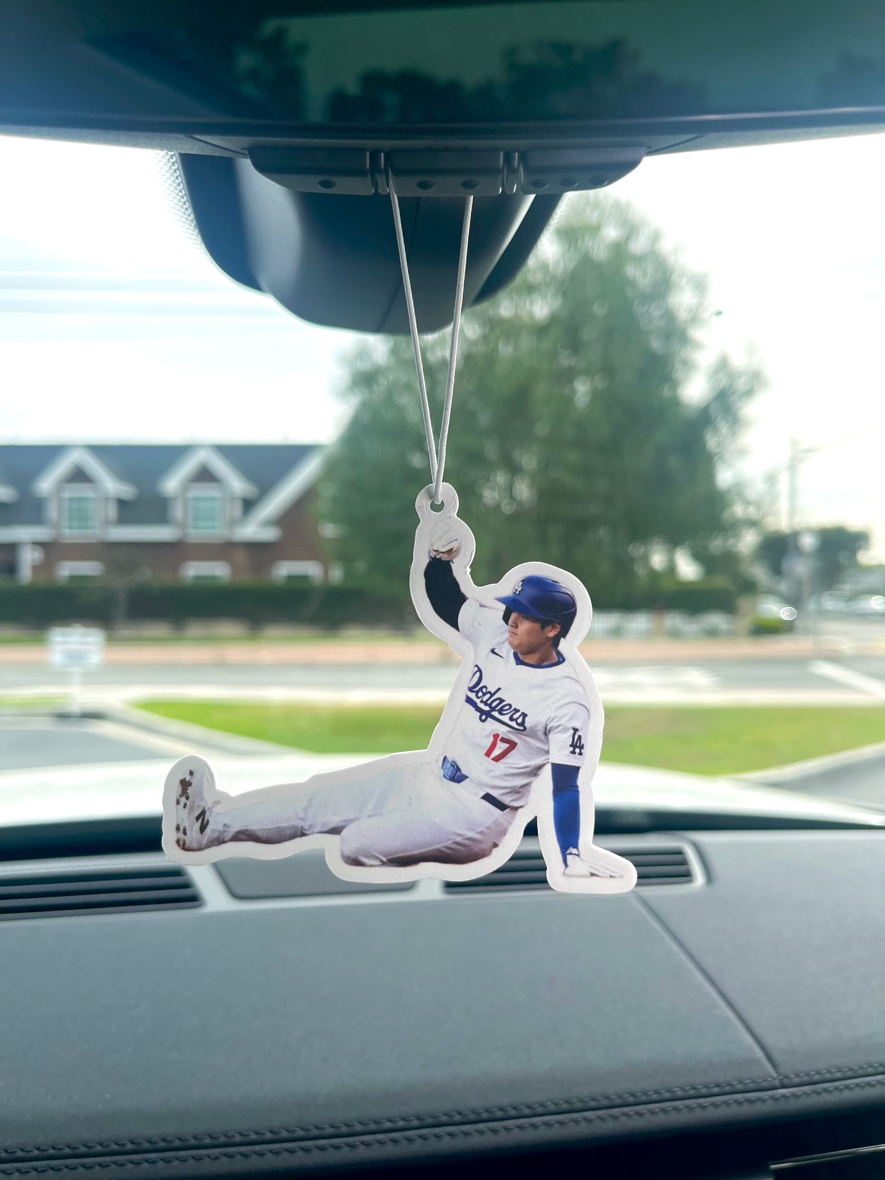 Sho-time Base Steal Air Freshener – LA Baseball Car Freshener, Double-Sided (4”), New Car scent