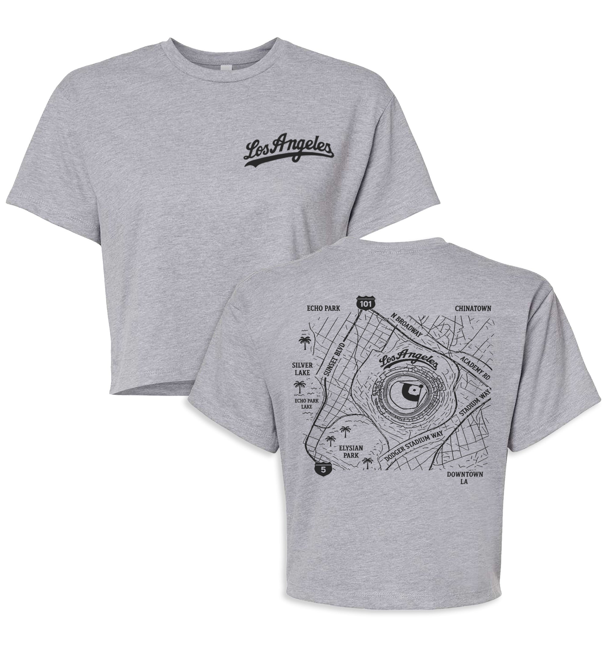 LA Baseball Stadium Map Women’s Crop Tee ⚾✨ | Available in 3 Colors