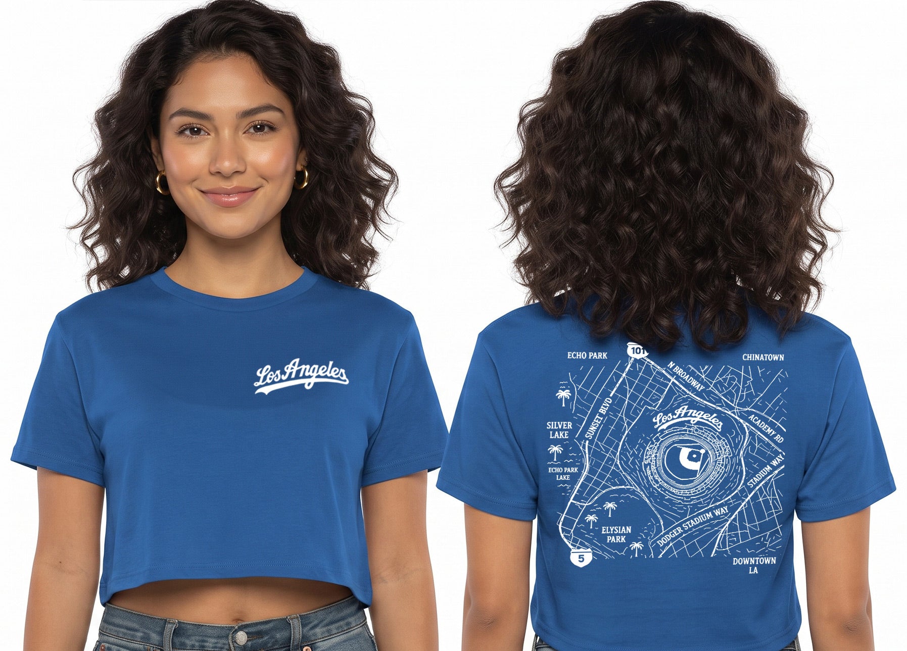 LA Baseball Stadium Map Women’s Crop Tee ⚾✨ | Available in 3 Colors