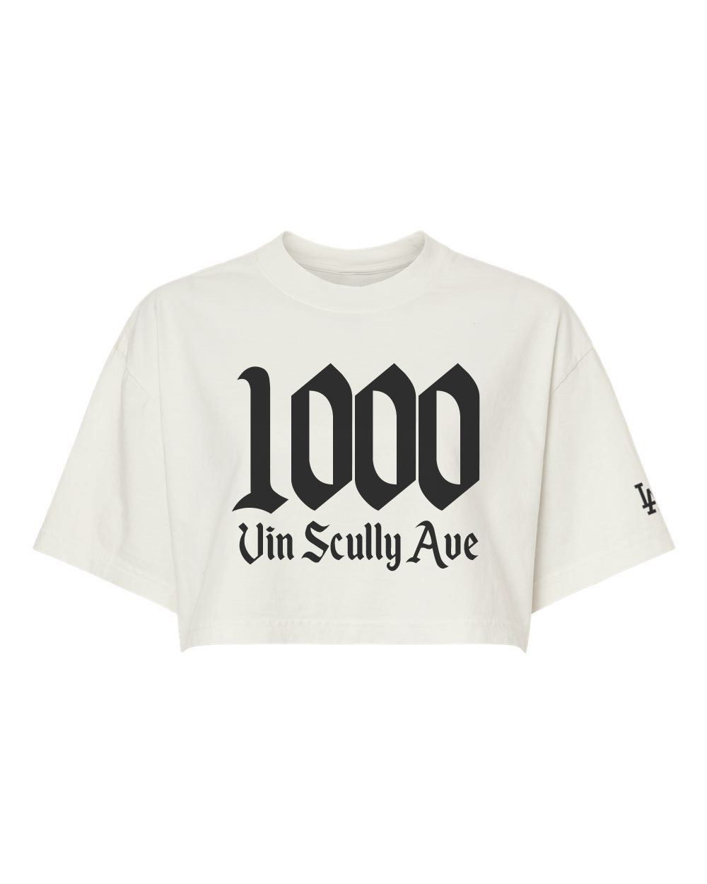 LA Baseball “1000VSA” Women’s Crop Tee ⚾✨ | Vintage Look (Black & White)